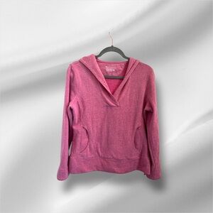 Tek Gear Pink V-Neck Pullover Hoodie Sweatshirt Women’s Size L